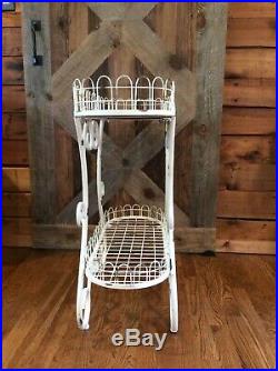 Rustic Farmhouse Metal Side / Storage Table / Plant Stand