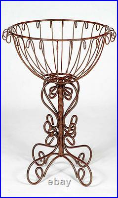 Rustic Wrought Iron Trunk Colum Plant Stand Metal Planters Garden Plant Stand