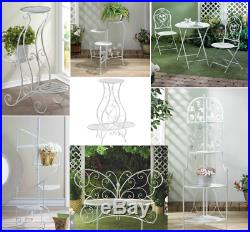 Scrollwork Metal Design Theme Home Display Plant Stand Bench Bistro Set Garden