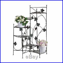 Set of 2 Cascading Ivy Staircase Metal Plant Stand Planter Display Shelves