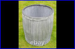Set of 3 Galvanised Victorian Style Garden Dolly Tubs Planters Pots Autumn Plant