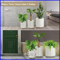 Set of 3 Large Metal Plant Stand Flower Pots For Modern Garden Decoration