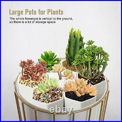 Set of 3 Large Metal Plant Stand Flower Pots For Modern Garden Decoration