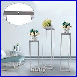 Set of 3 Metal Pedestal Plant Stand, Nesting Display Accent End Table, Square Rack