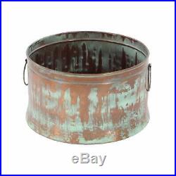 Set of 3 Rustic Round Distressed Drum Planters by Studio 350 Copper