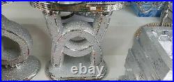 Side Table Modern Plant Stands Bed Side Sparkle End Romany Silver Mirrored