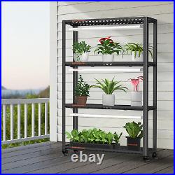 Spider Farmer 3 Tiers Metal Plant Stand Shelf with Plant Trays for Indoor Plants