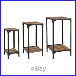 Sterling Industries Set Of Plant Stands With Bottom Shelf, Pine Wood Finish With