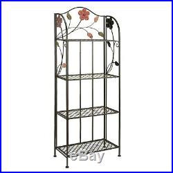 Studio 350 Metal Bakers Rack 68 inches high, 25 inches wide, Black