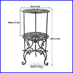 Sungmor Heavy Duty Cast Iron Potted Plant Stand26-Inch 2 Tiers Metal Planter