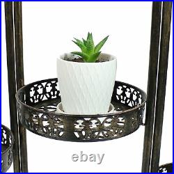 Sunnydaze 10-Tier Bronze Steel Indoor/Outdoor Folding Flower Plant Stand 46