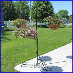 Sunnydaze 4-Arm Hanging Flower Plant Basket Stand with Adjustable Arms 84 Tall