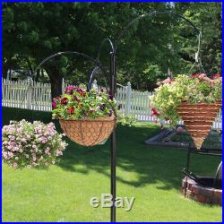 Sunnydaze 4-Arm Hanging Flower Plant Basket Stand with Adjustable Arms 84 Tall