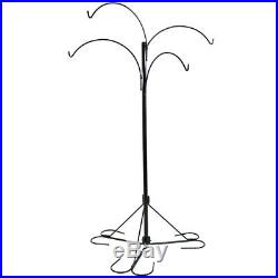 Sunnydaze 4-Arm Hanging Plant Basket Stand with Adjustable Arms 84-Inch Tall