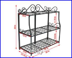 Sunnydaze Decor 3-Tier with Scroll Edging Metal Iron Plant Stand
