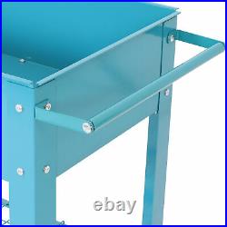 Sunnydaze Galvanized Steel Mobile Raised Garden Bed Cart 43-Inch Blue
