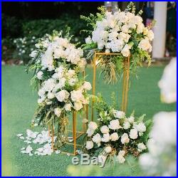 Tall Gold Rectangle Metal Flower Plant Stand Outdoor Indoor Wedding Decoration