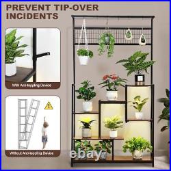 Tall Plant Stand Indoor with Grow Lights, 6 Tiered Metal 6 Tier with Grow Lights