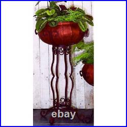 Tall Scroll Iron Floor Planter Copper Victorian Indoor Outdoor Plant Stand