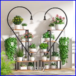 Tall Tiered Metal Plant Stand with Grow Lights for Indoor Plants Multiple, Large