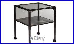 Terrarium Display Side Table Plants Rock Garden Metal Glass Coffee End Stand New