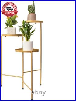 Three Tier Metal Plant Stand Decorative Higned Tray Stand Display Rack for Indoo