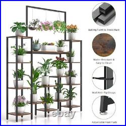 Tiered Plant Stand Indoor with Grow Lights, Tall Metal Plant Stands for