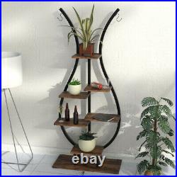 Tiered Plant Stand Modern Curved Display Shelf Bonsai Flower Rack for Garden Pat