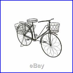 Traditional 31 x 56 Inch Brown Metal Bicycle Planter by Silver 56w x 6d x 31h