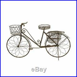 Traditional 31 x 56 Inch Brown Metal Bicycle Planter by Studio 350