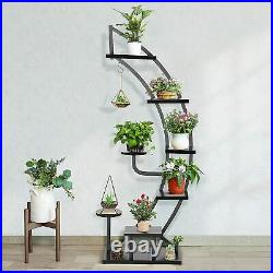 Tribesigns 6 Tier Plant Stand Display Flower Plant Stand Steel-Wood 9 Potted