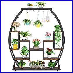 Tribesigns Multi-Tiered Indoor Plant Stand Flower Bonsai Display Rack with Hooks
