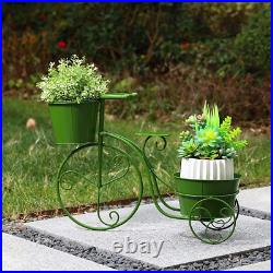 Tricycle Bicycle Plant Stand Hand Painted Metal Standing Planter Flower Holder