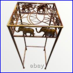 Unique Metal Elephant Accent Table Plant Stand Side Table Top 12X12 Height 28