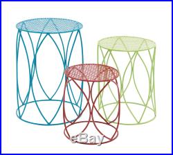 Unique Style The Colorful Set Of 3 Metal Plant Stand Home Decor 28916