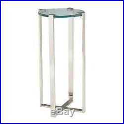 Unity Point 36-inch Plant Stand Polished Nickel Finish with Clear