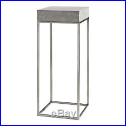 Uttermost 24806 Jude Industrial Modern Concrete and Stainless Steel Pedestal