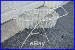 VTG MCM wire metal mesh planter plant stand Mathieu Mategot French 50's style