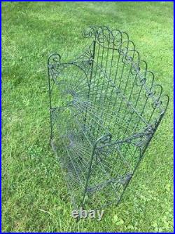 VTG Plant Stand Scallop Detail Solid Iron Heavy Sturdy 46x26x12