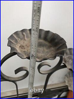 Vintage 1940's 5-Tier Wrought Iron Metal Handmade Potted Plant Stand Holder