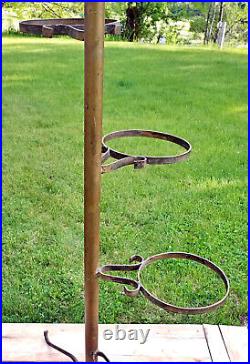 Vintage 1940's 5-Tier Wrought Iron Spiral Metal Handmade Plant Stand