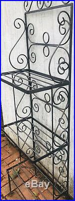 Vintage 3 Shelve Wrought Iron Bakers Rack/Plant Stand H-57 W-17D-10 1/2