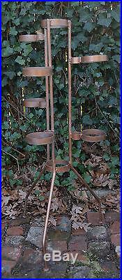 Vintage 50's Mid Century Hand Made Rod Cast Iron Plant Stand