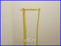 Vintage 70's Yellow Metal & Glass Bamboo Plant Stand 3
