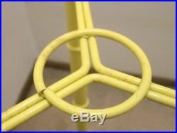 Vintage 70's Yellow Metal & Glass Bamboo Plant Stand 3