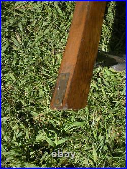 Vintage Antique Marble Top Industrial Metal Oak Wood Plant Stand Adjustable 15