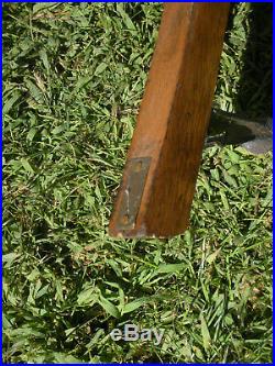 Vintage Antique Marble Top Industrial Metal Oak Wood Plant Stand Adjustable 15