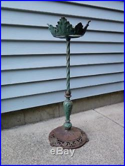 Vintage Cast Iron Metal Plant Flower Stand Garden Patio ShabbyChic Patina Rusty
