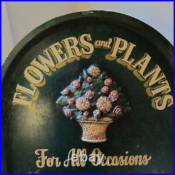 Vintage Flowers and Plants Chalkboard Sign Plaque Bouquet Store Home Menu Stand