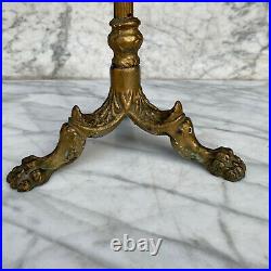 Vintage French Rococo Carved Claw Foot Gold Plant Stand Pedestal Table